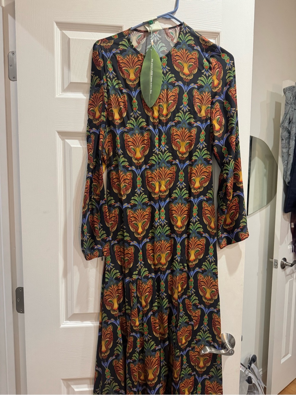 FARM Rio Black Maxi Dress with Multicolor Floral-Peacock Print - Picture 3 of 4